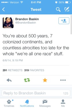 princesswhatevr:  afro-dominicano:   mrforde:  theacebooncoon:  whitetears365:  &ldquo;We’re all one race.&rdquo;  SNATCHED  Praise     Oh yah.