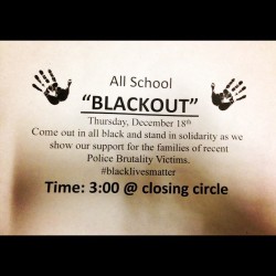 The Jr'z school is having a #blackout this week. #support #blacklivesmatter