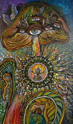 jah-feel:  ~Psilocybin Mushroom Goddess~~acrylic on canvas~art by yours truly (Jah-feel)