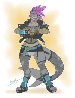 talashgreydrag: So Bonk, being an awesome artist and all-round nice guy, did this amazing picture of my shark “girl” Vishka a few weeks back, but what with my being a total dummy I completely forgot to post it anywhere other than my FA page.   Better