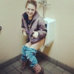 urinalchicks:  decided to be a badass and piss in the boys bathroom