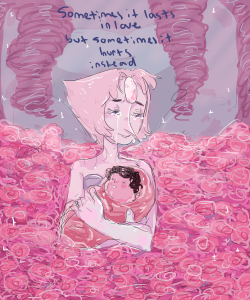 frogopera:  when your giant pink girlfriend falls in love with a human then morphs herself into a child you just gotta fill the room with flowers and cry sometimes. It happens. 