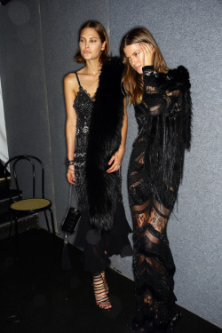 lushclub:  pulloutyourfreakumdress:  Catherine McNeil and Kasia Struss backstage at Roberto Cavalli S/S 2014.   L//C