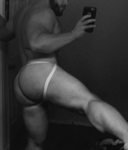 mucle-cub:  Does this jock make my ass look fat..?