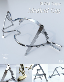 BDSM  Gags: Medical Gag is a mouth gag based on the model of the vintage  dental medical gag. It includes 8 different types of materials and  specific pose morphs for G3F, V7, ML7 and Mon7. Compatible with Daz Studio 4.8 !  BDSM Gags: Medical Gag  http://