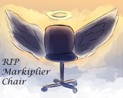sirlsplayland:  Rest in Peace Markiplier chair, lol. from his destory my channel challenge live stream 