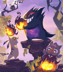 bedupolker:  It’s almost Halloween! \o/ Tumblr is being crappy and not letting me upload a nice quality gif, so please view the full (unanimated) image here! 