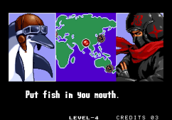 bravo44:  slaxdump:  obscurevideogames:  gamesandfood:  we joke around a lot on here, but at the end of the day, weâ€™re all in this for one reason: put fish in you mouth.  Aero Fighters 2 (Video System - Neo Geo - 1994) Â  Â  Â  Â  Â  Â  Â  Â   Â  Â 