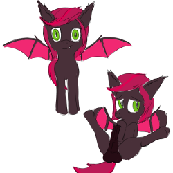 did someone say batpony OC?did someone say dicks?Just messing around with this idea. No name/cutiemark at the moment.Gonna be starting the rainbow dash pic today!