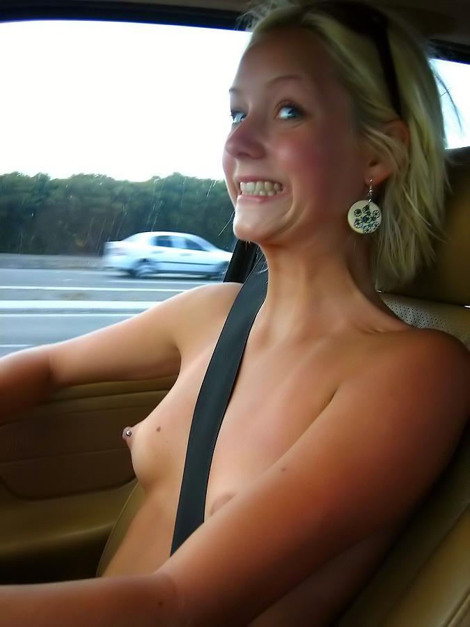 Naked women driving cars nude big tits