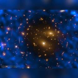 Galaxy Cluster Gas Creates Hole in Microwave Background #nasa #apod #alma #eso #naoj #nrao #kitayama #esa #hubble #hubblespacetelescope #galaxycluster #galaxy #cluster #cmb #cosmicmicrowavebackground #gas #dust #microwave #szeffect #sunyaevzeldovicheffect