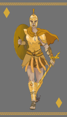 inverted-typo:  In which an indescribable urge to draw Yellow Diamond as an Amazon(?) or just generally Greek soldier overcame me