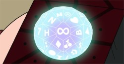 The Infinity sided dice symbols. As you can see,there are cipher wheel symbols in it.