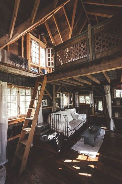 Cute Bedroom Ladder Mansion Future Living Room Cabin House Loft