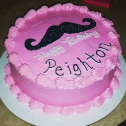 Happy Birthday, Peighton! #mustachecake #pinkcake #cakedecorating #cake #mustache #birthday