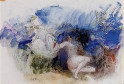 Leda et le cygne, Odilon Redon. French (1840 - 1916)