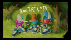 Furniture &amp; Meat - title card designed by Andy Ristaino painted by Nick Jennings