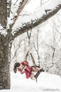 alltieduptonight:  cubicletocollar:  We finally got a proper snow day here, after months of false alarms, sleet and rainy crap. I couldn’t just let it go to waste! So I asked if we could attempt some snow rope. I am a very silly girl, sometimes.It was