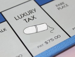 gehayi:  profeminist:myfeministawakening:I was inspired by several articles about the Tampon Tax recently and some of the protests against the categorization of tampons as “luxury items,” so I made this up. It’s funny because it’s true. Tampons