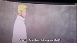 chennyyeo:  Boruto addresses Naruto as “Tou-chan,” while he calls Hinata as “Kaa-chan” Hima calls Naruto as “Tou-chan/Papa,” while she addresses Hinata as “Mama” 