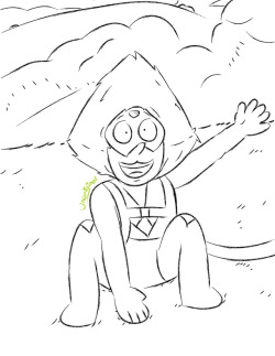 “Amethyst! Hi! Hi! Amethyst!”Another quick sketch of peridot just because I was bored yet again.
