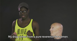 starvingxminds: liveitout:  Bob The Drag Queen explains why he raises money for women’s shelters in New York City on TRANSFORMATIONS: Bob The Drag Queen &amp; James St. James [x]  👏🏾   &ldquo;Women&rsquo;s contribution to society is society&rdquo;Real