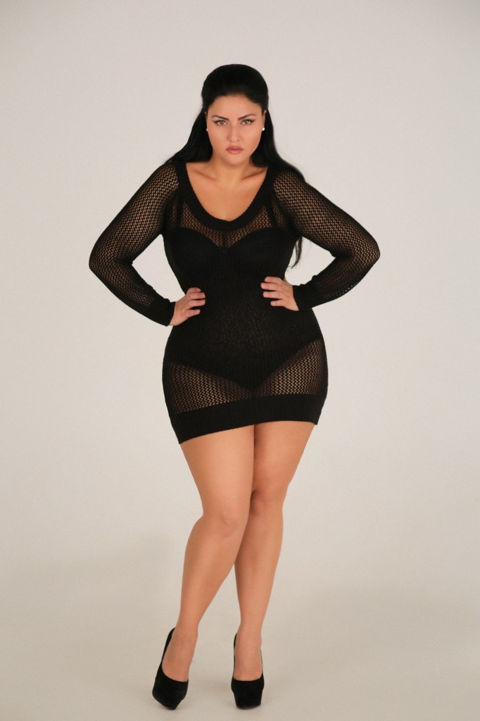 Black dress plus size models