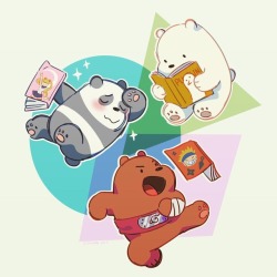 cchangart: The baby bears are well read~ Another bday card, this time for @sangyuplee