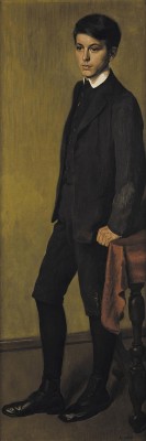 Adolphe Crespin (Belgian, 1859-1944), Portrait de jeune homme (le fils du peintre) [Portrait of a young man (the painter’s son]. Oil on canvas, 170 x 50 cm.