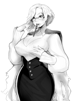 eymbeeart: Glynda Goodwitch for a commissioner.I think i told a anon id be doing a RWBY thing and here it is.Still haven’t watched the show and im still not very interested in it,but i like this character. This will be colored later when i open regular