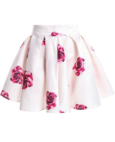 Satin pleated skirts and blouses