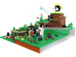 nerdsandgamersftw:Super Mario 64 - Bob-omb Battlefield crafted from Legos  &ldquo;Bob-omb Battlefield is the first stage of Super Mario 64 - the flagship game for the N64 game system. This game came out way back when I was just a freshman in college,