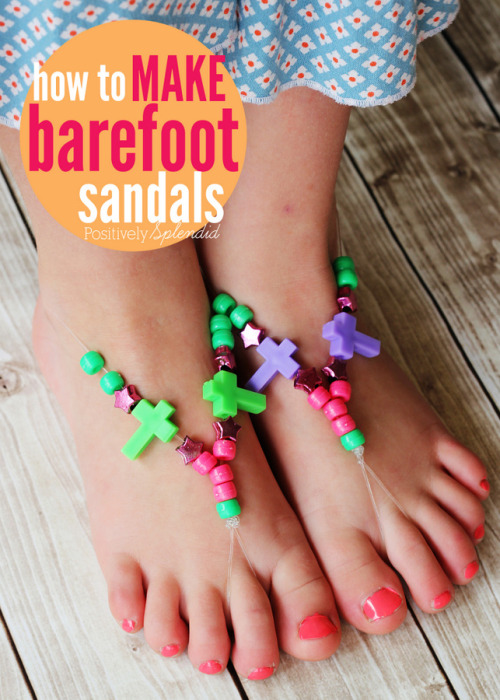 DIY Elastic and Beads Barefoot Sandals from Postitively Splendid. This ...