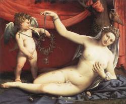 renaissance-art:  Lorenzo Lotto c. 1540 Venus and Cupid 