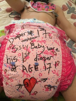 promommy:Extreme diaper humiliation! Mommy decided to put 17 diapers on this one, as his 1st diaper experience was at age 17!