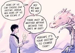 lao-pendragon:Arthur and KilgharrahDon’t tell me, nobody told Arthur there was a dragon in the dungeon underneath the castle and he NEVER went to see if it’s true! Also, @peacelovegeek asked: “…at what point in the series do/did you envision Arthur