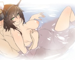 trin76:  admiral (kancolle) ban bathing kantai collection mutsu (kancolle) naked nipples | #305544 | yande.re