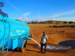 sixpenceee:Meet Patrick Kilonzo Mwalua, aka the water man, who delivers water to the wild animals in dry lands of Kenya. He is a pea farmer in his local village who saw the dire effects that global warming is having on Kenya’s wildlife. &quot;We aren’t