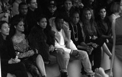 Alexander Wang, Rihanna, Cassie, Diddy, Jay Z, Beyoncé and Kim Kardashian at Kanye West x Adidas Fashion Show (12 February 2015)