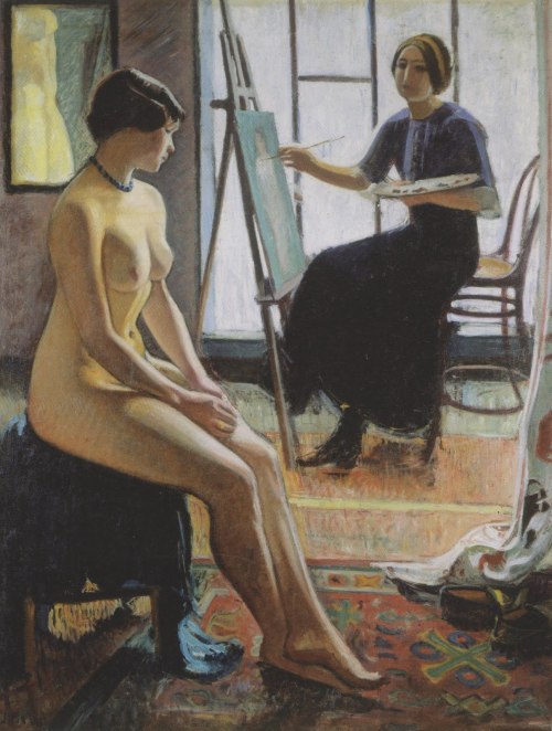 The Artiste and Her Model - Jean Puy 