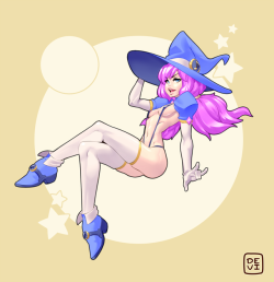 devirish:  Magical Acappella (OC)Well, I finally present to you my new OC, Acappella, a rookie musical witch / magical girl who will face a great treat on my new eroge project. While inexpert she has great resolve and heart to endure her upcoming lewd