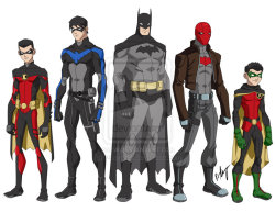 paneloids:  bat family young justice style.by ~robert023