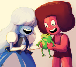 alemanriq:  Cuteness overload in this episode I cried also I love how the blue gems have their eyes covered xD 