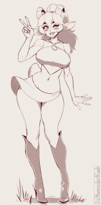 therealfunk: Sketch comm for @demschai of their cute goat girl Siri.   Twitter / Patreon     ;9