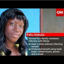 majiinboo:  chrysalisamidst:  the-goddamazon:  shellypickles:  She couldn’t find help for her family so she held it down!!! #QueenAppreciation #Queens #FatuKekula #Ebola #strength #love #health #news  She did this with trash bag, rubber boots, gloves,