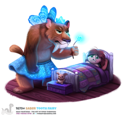 cryptid-creations:  Daily Painting 1679# Saber Tooth Fairy by Cryptid-Creations  Preorders Open for “Daily Paintings Book” Store Link: http://forgepublishing.com/shop/ Twitter  •  Facebook  •  Instagram  •  DeviantART   