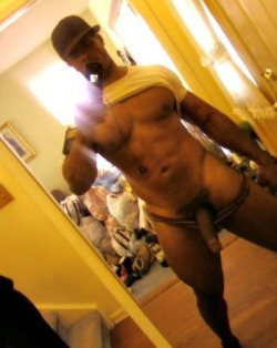 nudeblackmen:  Black male stripper with a large cock.   Yes mmm