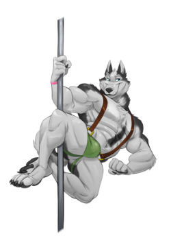 dynewulf: Work done by BobbyLontra of my guy, Spencer, a character from my visual novel “Extracurricular Activities”.  Here he is, doing something he’s pretty good at ;)