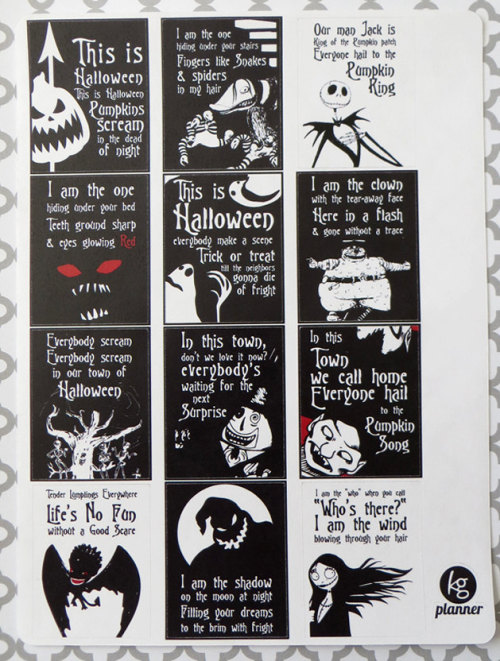 Nightmare Before Christmas Quote Full Box Planner Stickers for Erin ...