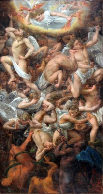 Antoine Wiertz (Dinant 1806 - Brussels 1865); La chute des anges rebelles (The fall of the rebel angels), c. 1840; oil on canvas, 33 x 63 cm